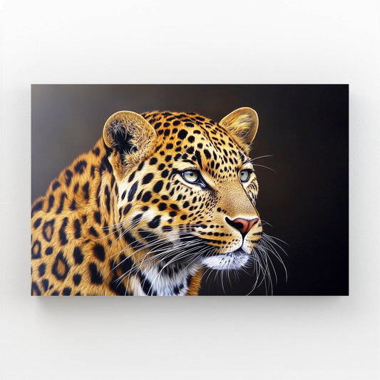 Dark Profile Portrait Leopard Art – dark profile portrait leopard canvas print