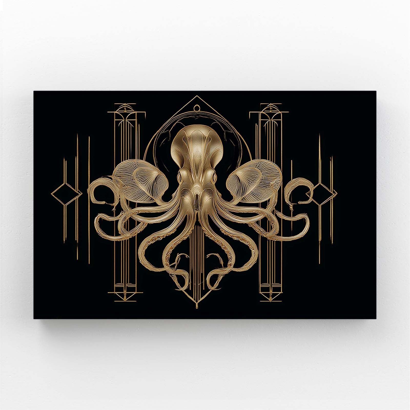 Deco Gold Crest Octopus Canvas Art – deco gold crest octopus canvas print
