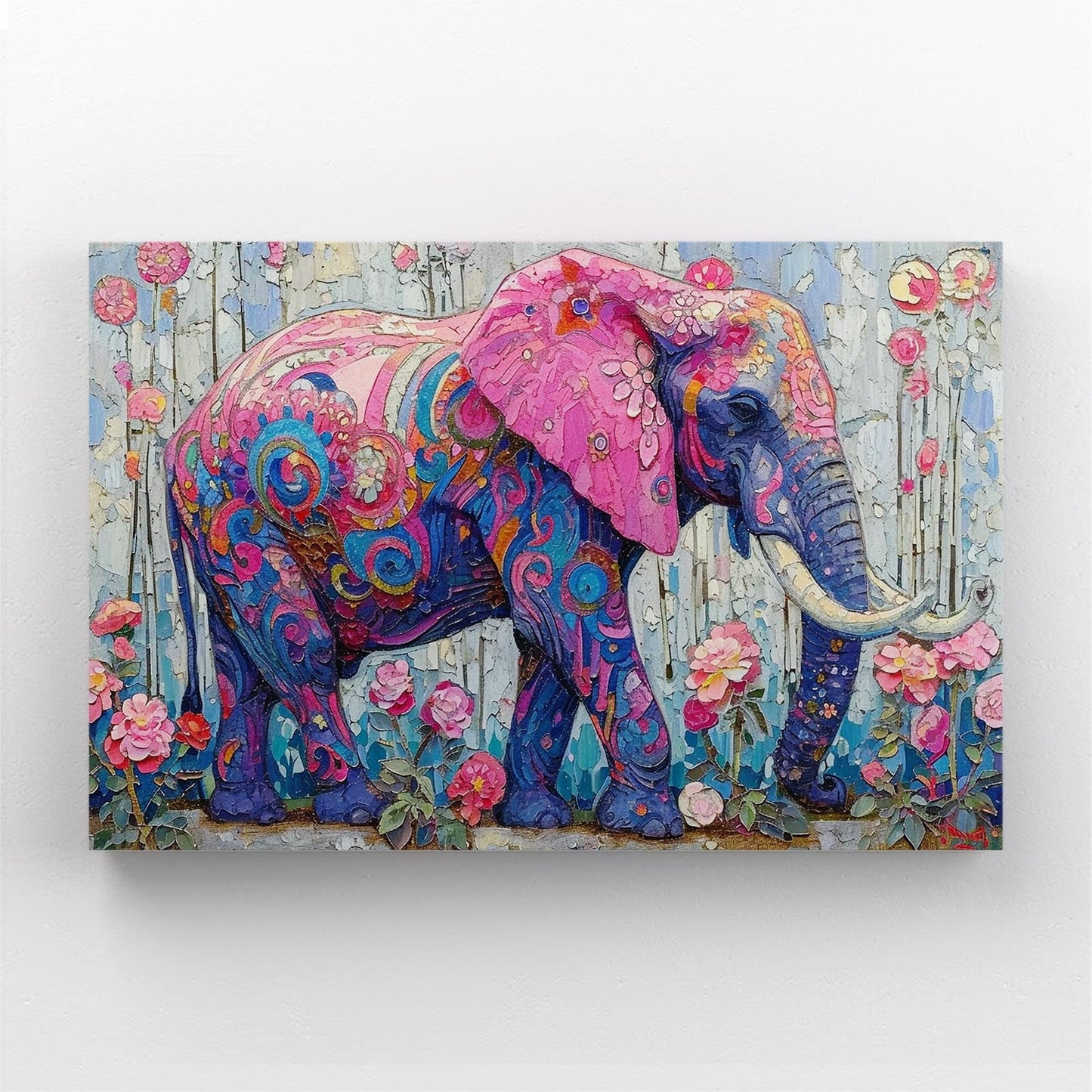 Decorative Floral Elephant Art