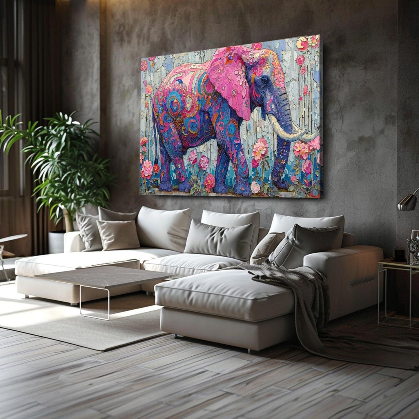 Decorative Floral Elephant Art
