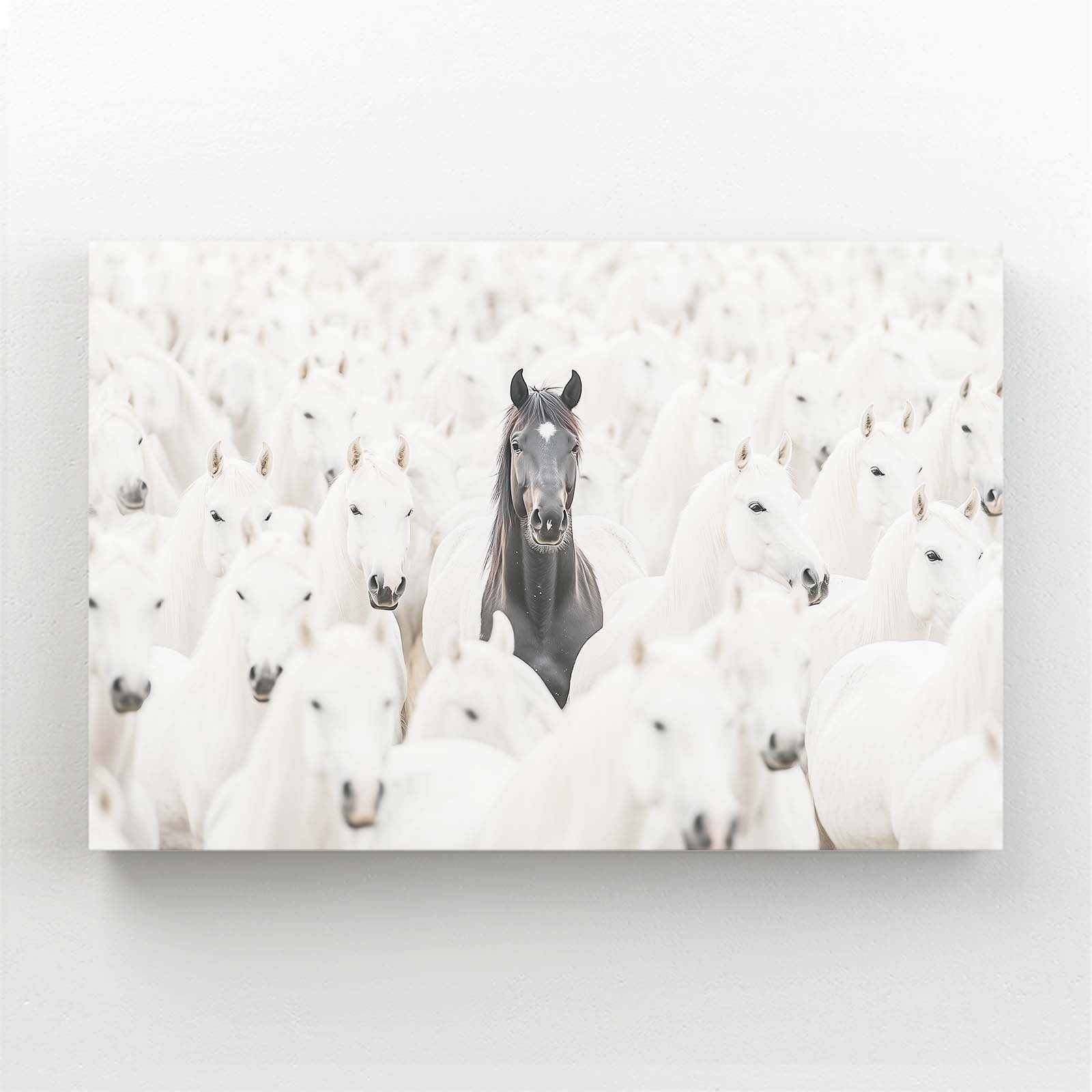 Deep Horse Canvas Art – angled canvas view on white background