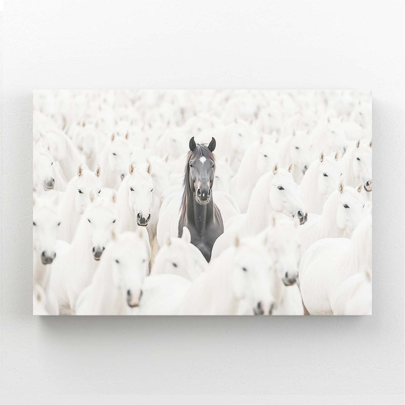 Deep Horse Canvas Art – angled canvas view on white background