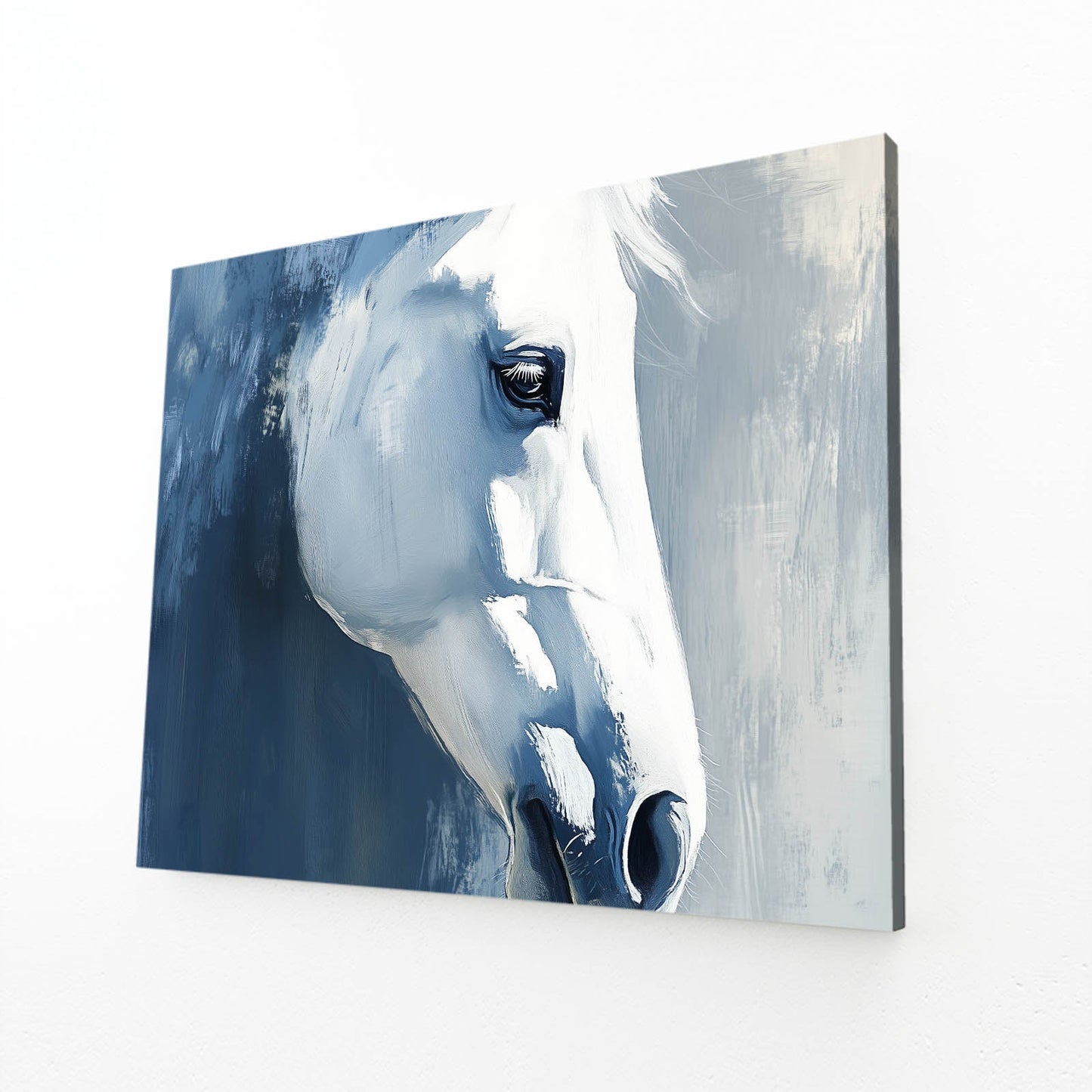 Deep Horse Wall Art – angled canvas view on white background