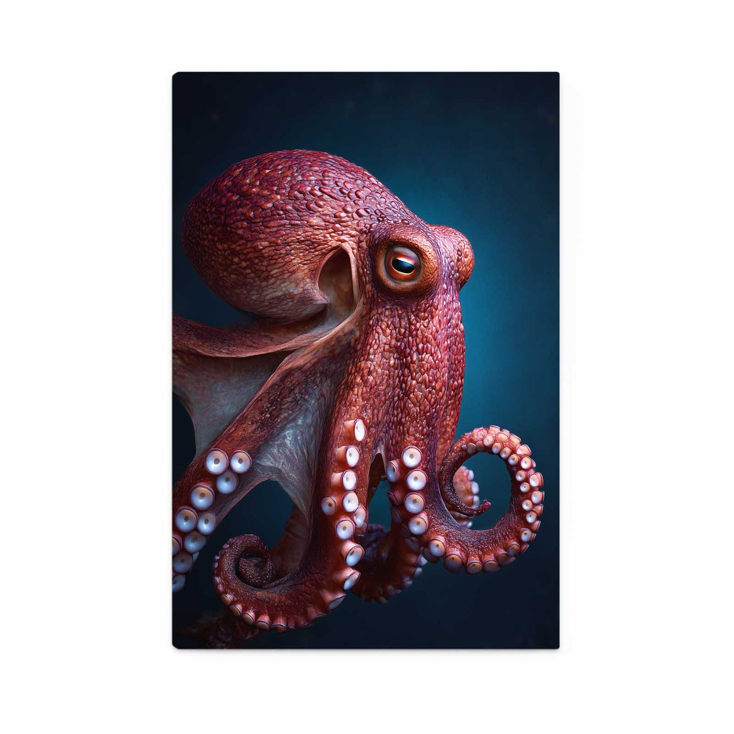 Deep Red Portrait Octopus Art – deep red portrait octopus canvas print