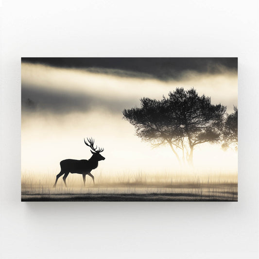 Deer Silhouette Field Photography Art – deer silhouette field photography canvas print