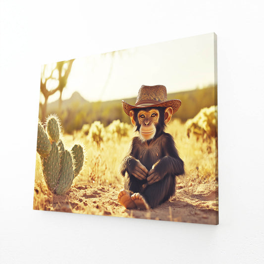 Desert Cowboy Monkey Art – desert cowboy monkey canvas print