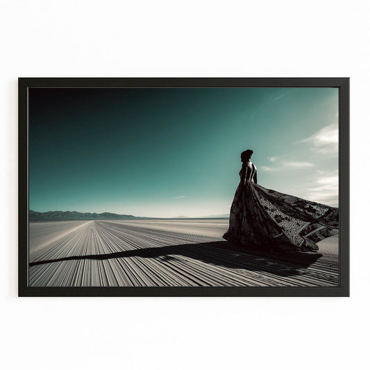Desert Gown Photography Wall Decor – canvas print on white background