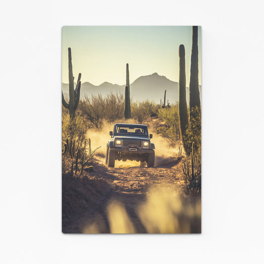 Desert Road Jeep Cactus Wall Art – desert road jeep cactus canvas print