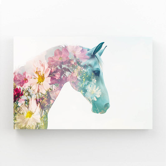 Design Horse Wall Art – angled canvas view on white background
