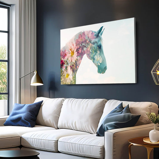 Design Horse Wall Art – angled canvas view on white background