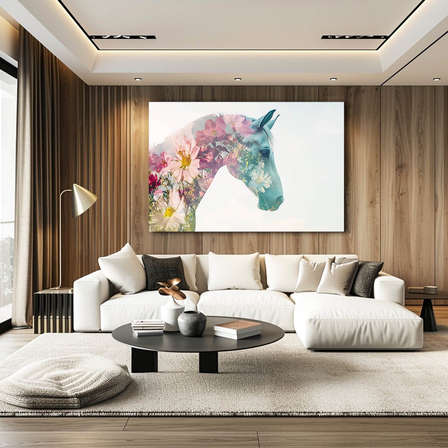 Design Horse Wall Art – angled canvas view on white background