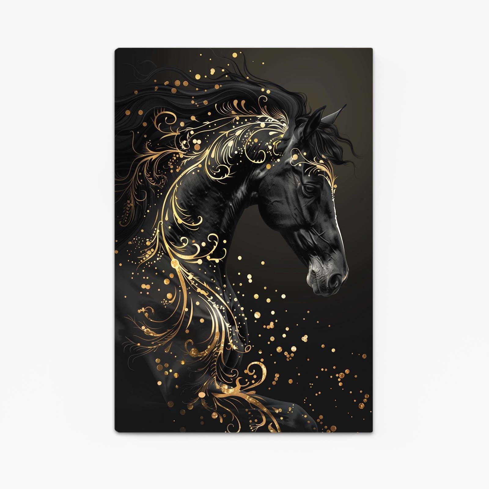 Designer Horse Art – angled canvas view on white background