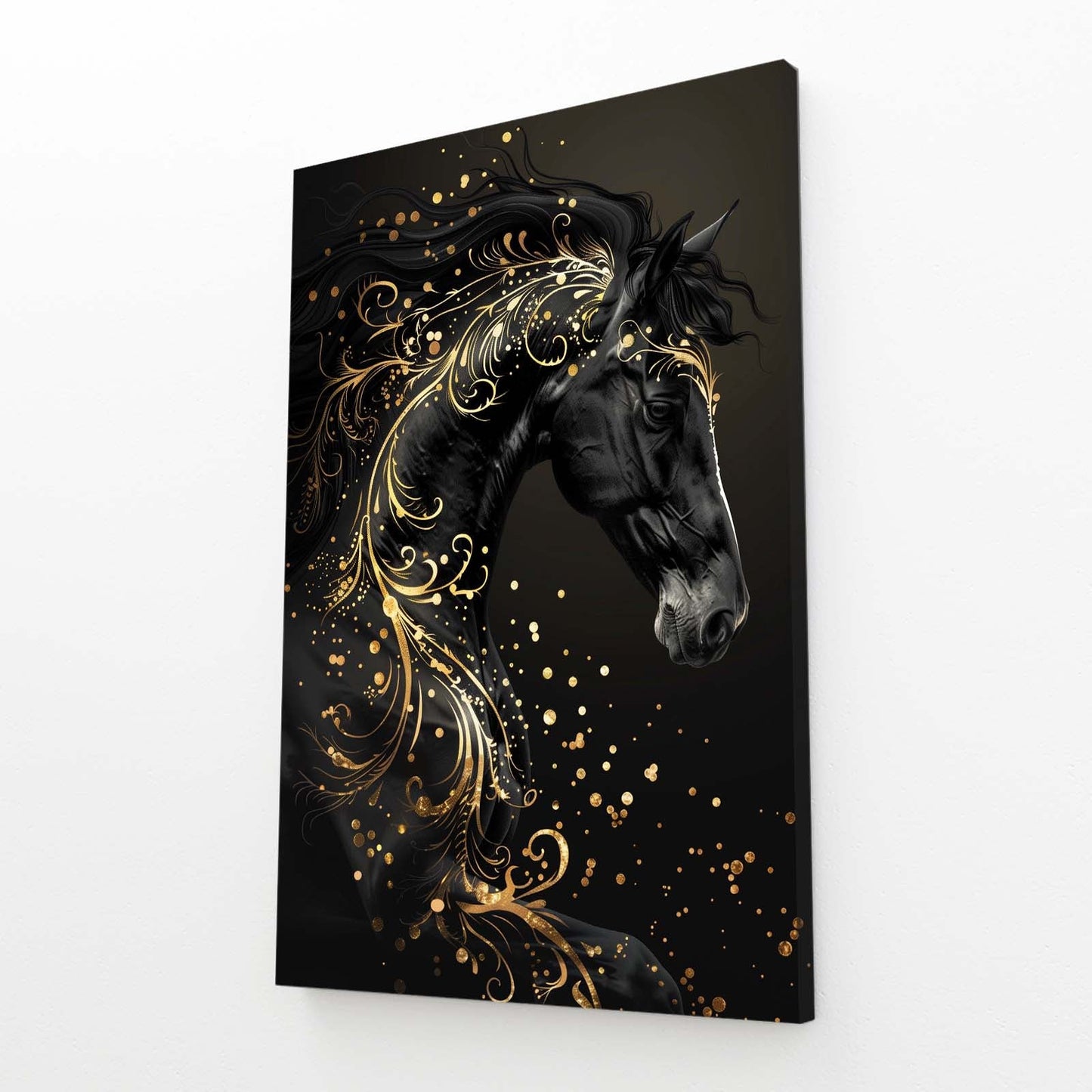 Designer Horse Art – angled canvas view on white background