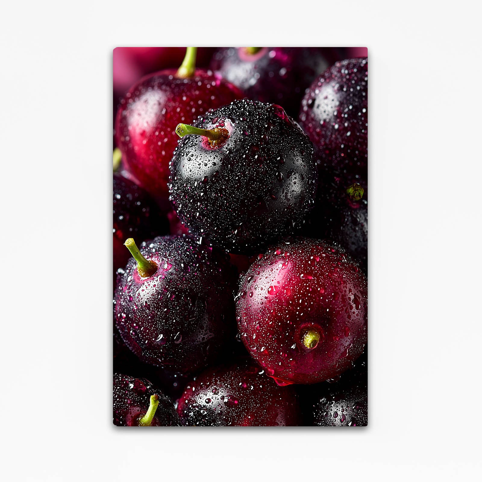 Dewy Dark Cherries Fruit Wall Decor – dewy dark cherries fruit canvas print