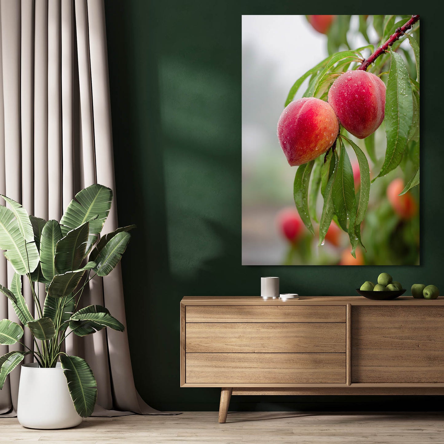 Dewy Fruit Branch Wall Decor – styled in a furnished interior
