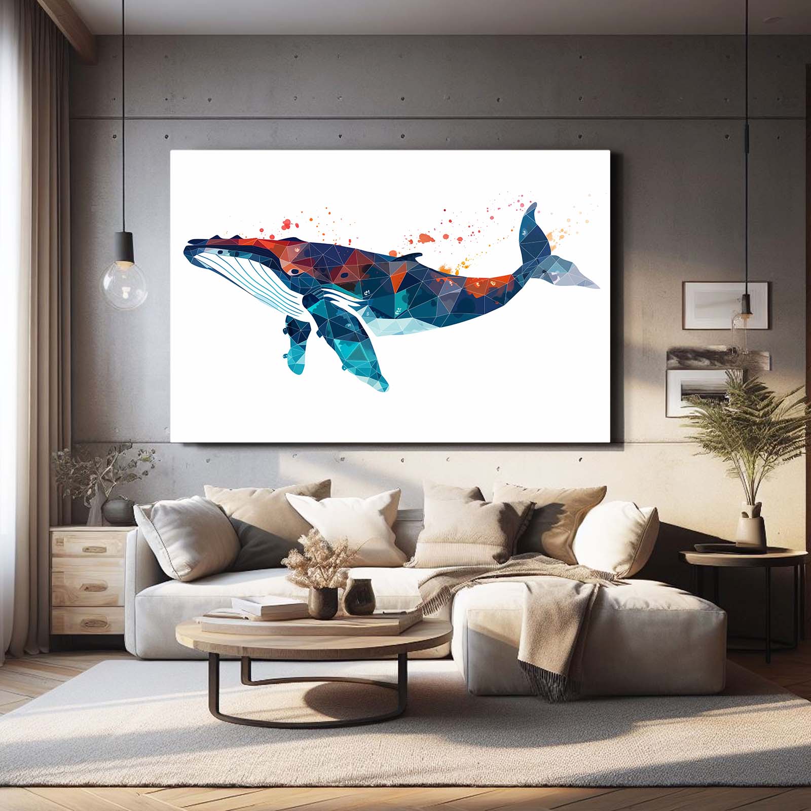 Digital Geometric Whale Art