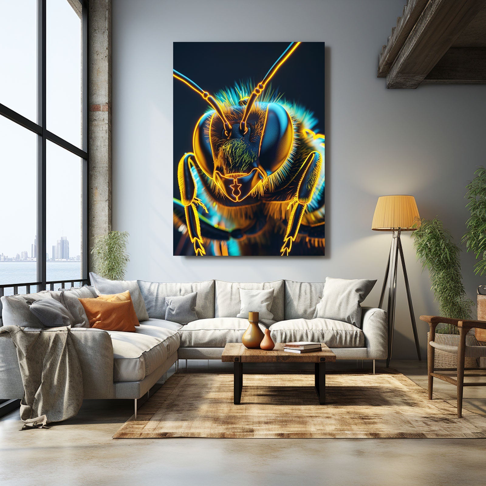 Digital Glow Bee Art