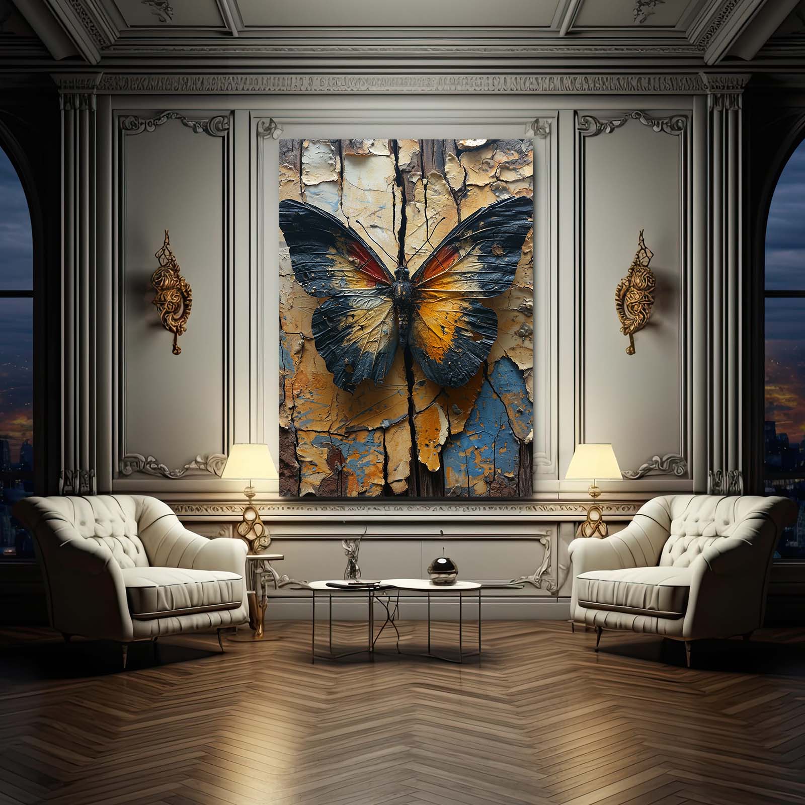 Distressed Butterfly Wall Art