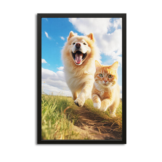 Dog And Cat Wall Art – canvas print on white background