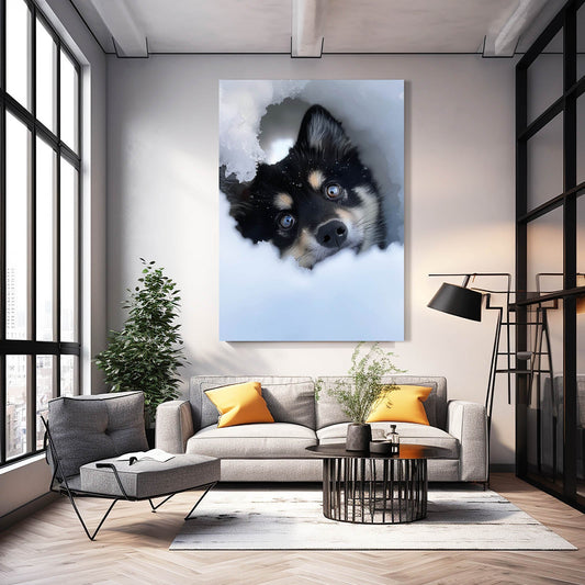 Dog Art Photo — photography canvas print in white tones, view 3