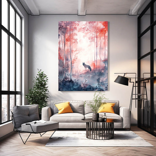 Dogs In Art — watercolor canvas print in white tones, view 3