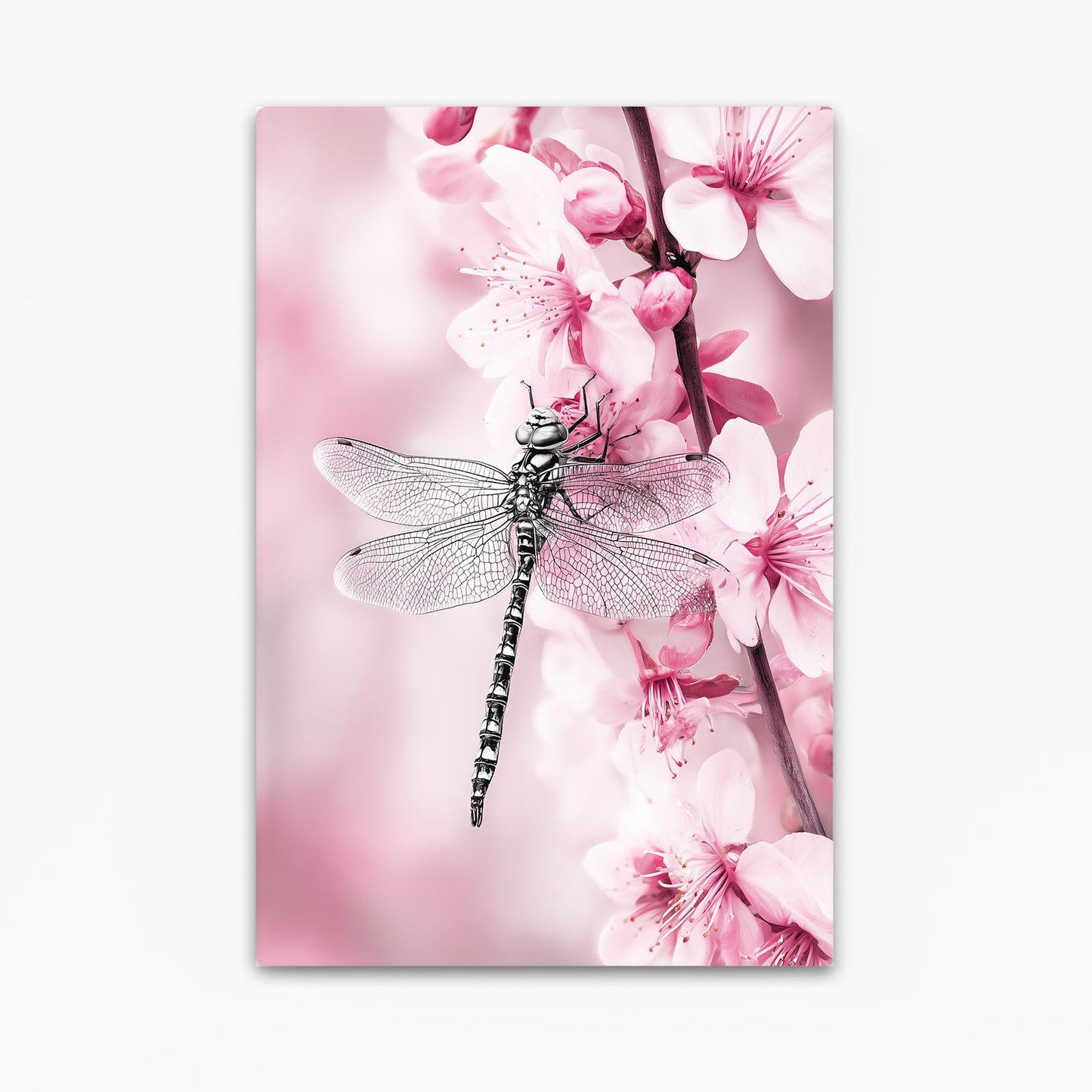 Dragonfly On Petals Cherry Blossom Wall Decor – dragonfly on petals cherry blossom canvas print