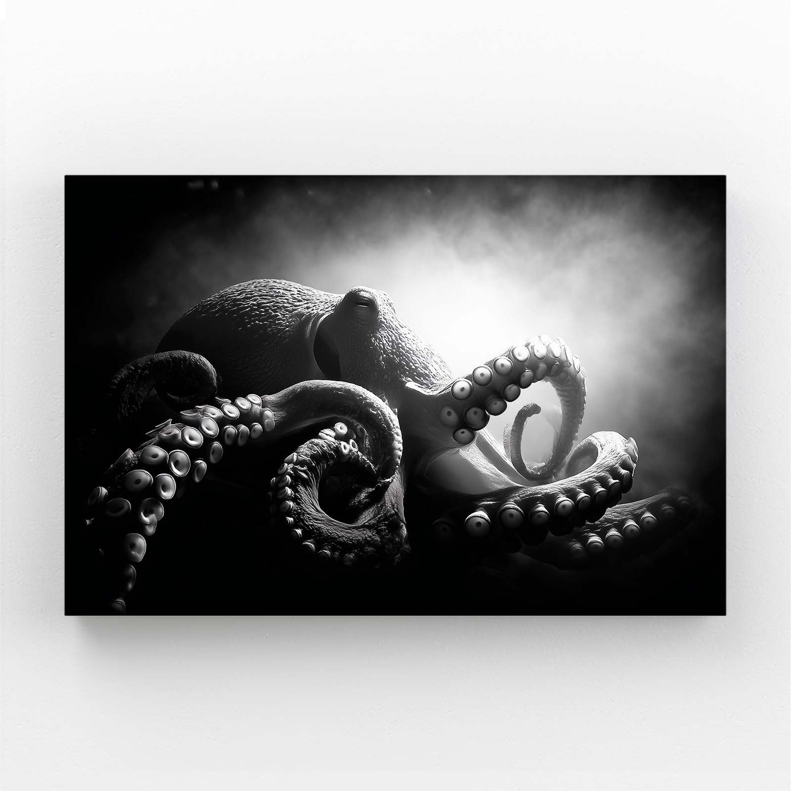 Dramatic Black Light Octopus Canvas Art – dramatic black light octopus canvas print