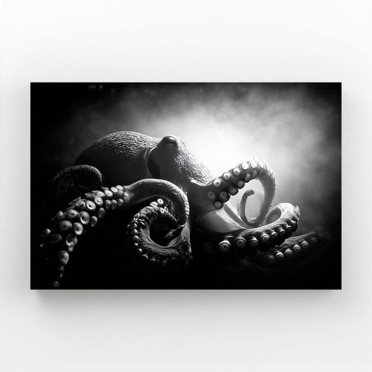 Dramatic Black Light Octopus Canvas Art – dramatic black light octopus canvas print