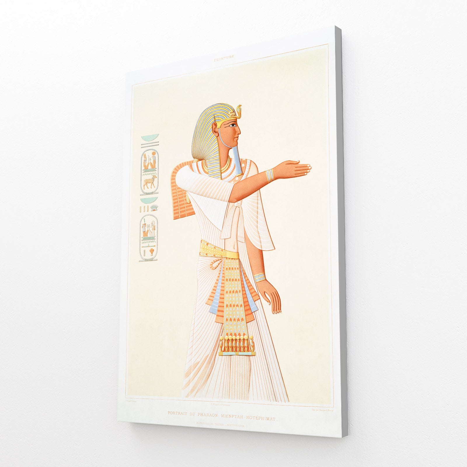 Draped Figure Illustration Egyptian Wall Decor – canvas print on white background