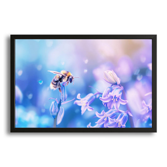 Dreamy Floral Bee Art – canvas print on white background