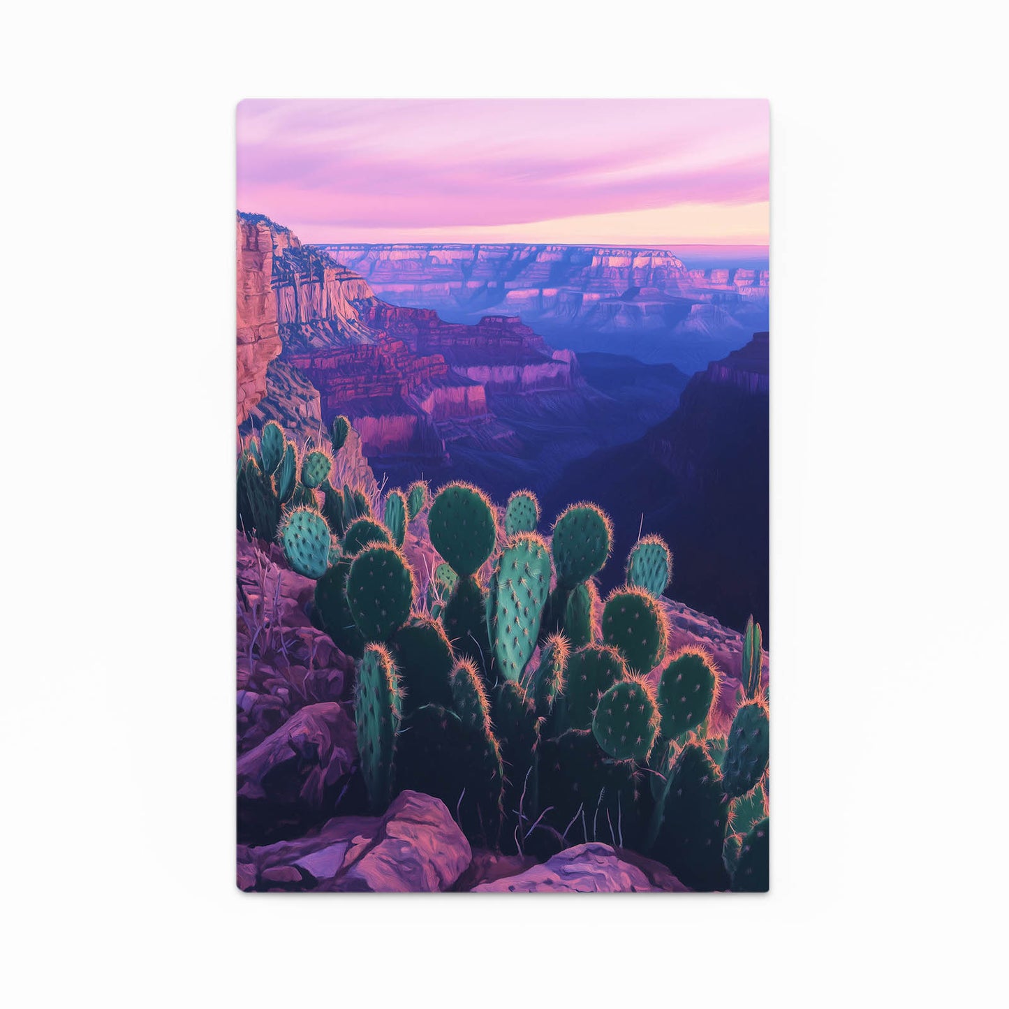 Dusk Canyon Overlook Cactus Wall Art – dusk canyon overlook cactus canvas print