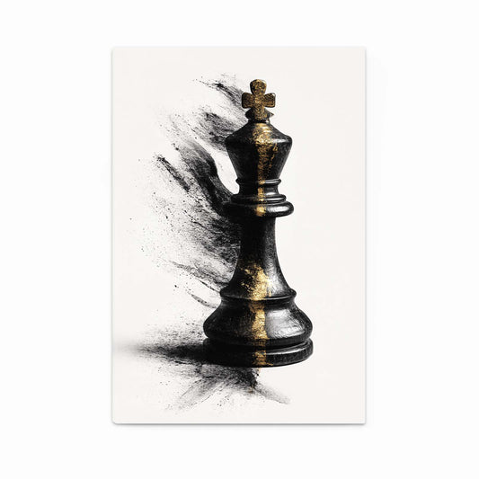 Dust Burst King Chess Wall Art – canvas print on white background