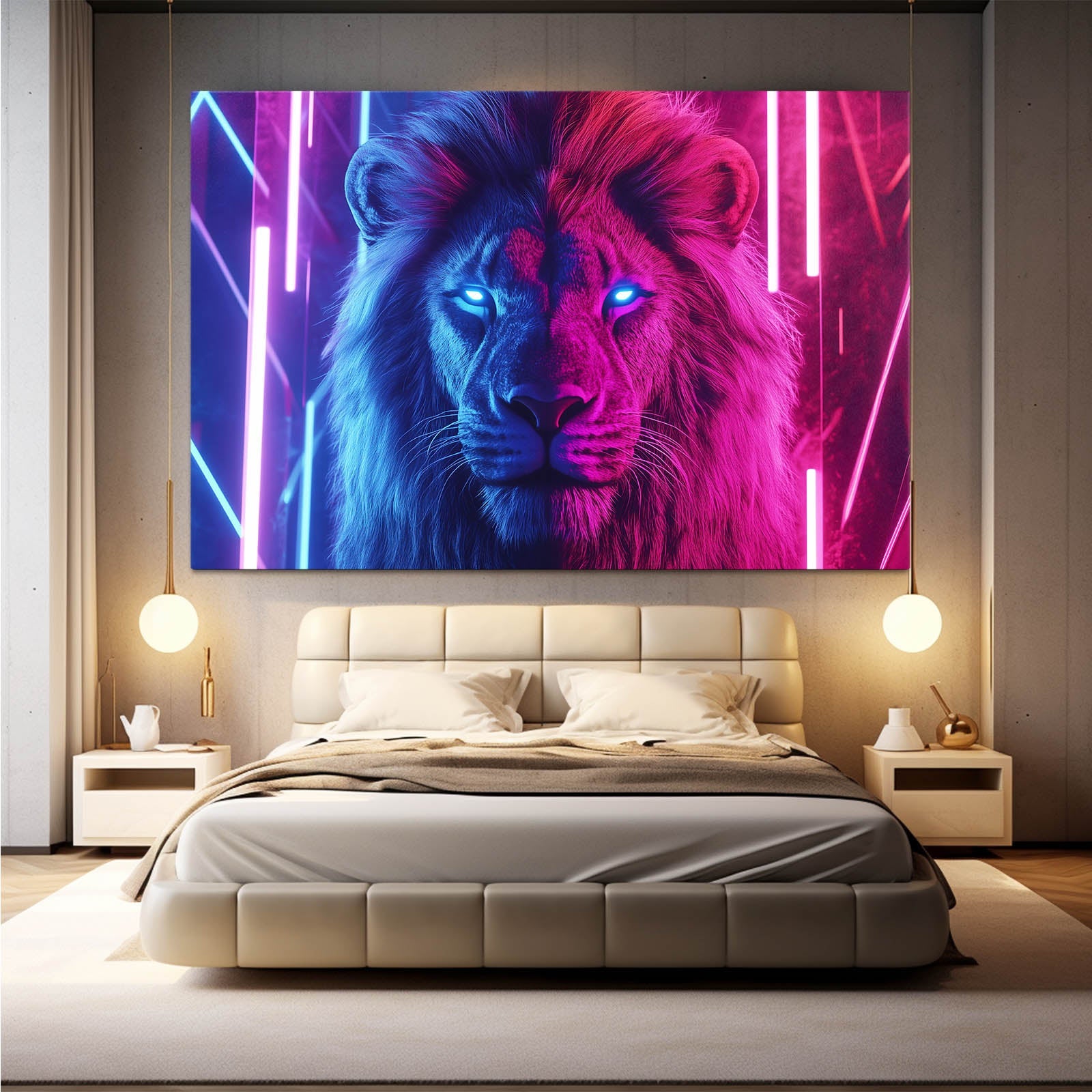 Dynamic Energy Lion Art