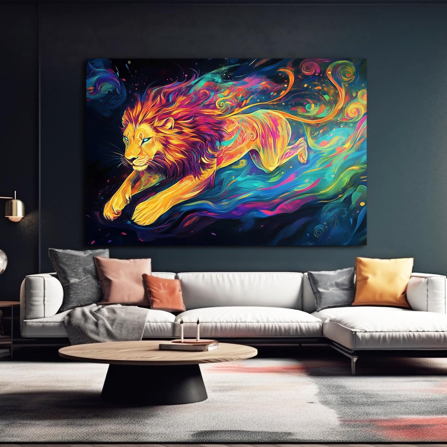 Dynamic Lion Wall Art