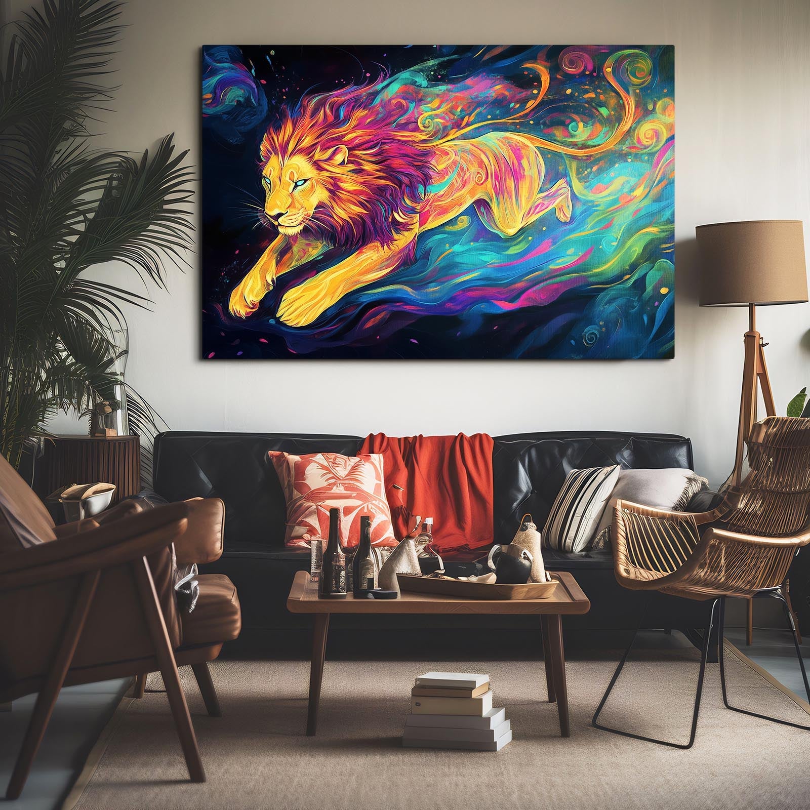 Dynamic Lion Wall Art