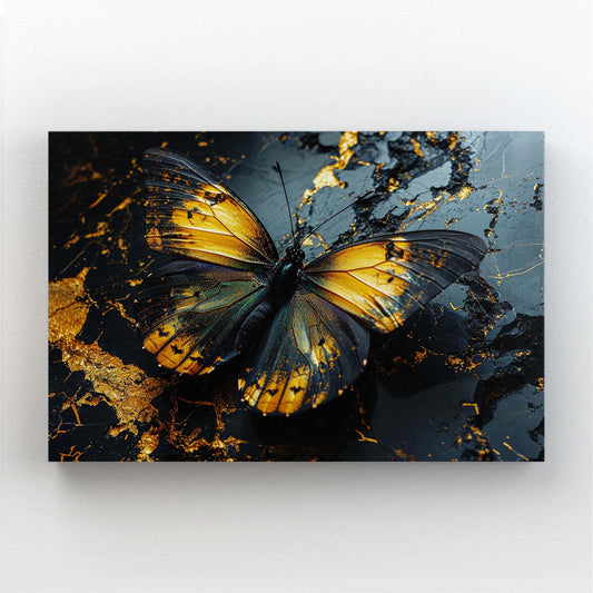 Ebony Gold Butterfly Wall Art