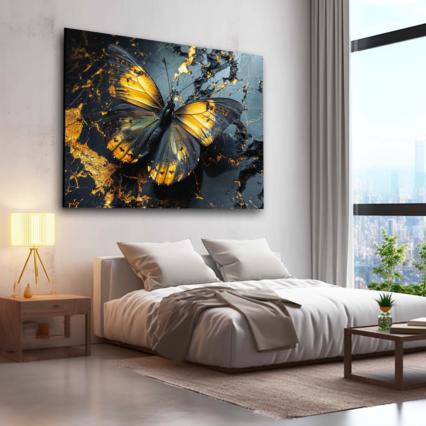 Ebony Gold Butterfly Wall Art