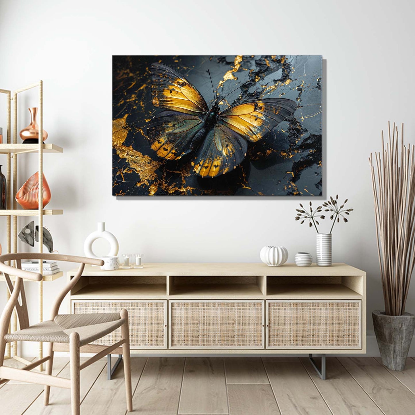 Ebony Gold Butterfly Wall Art