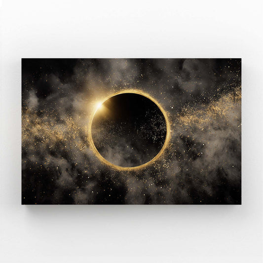 Eclipse Gold Ring Wall Art – eclipse gold ring gold canvas print