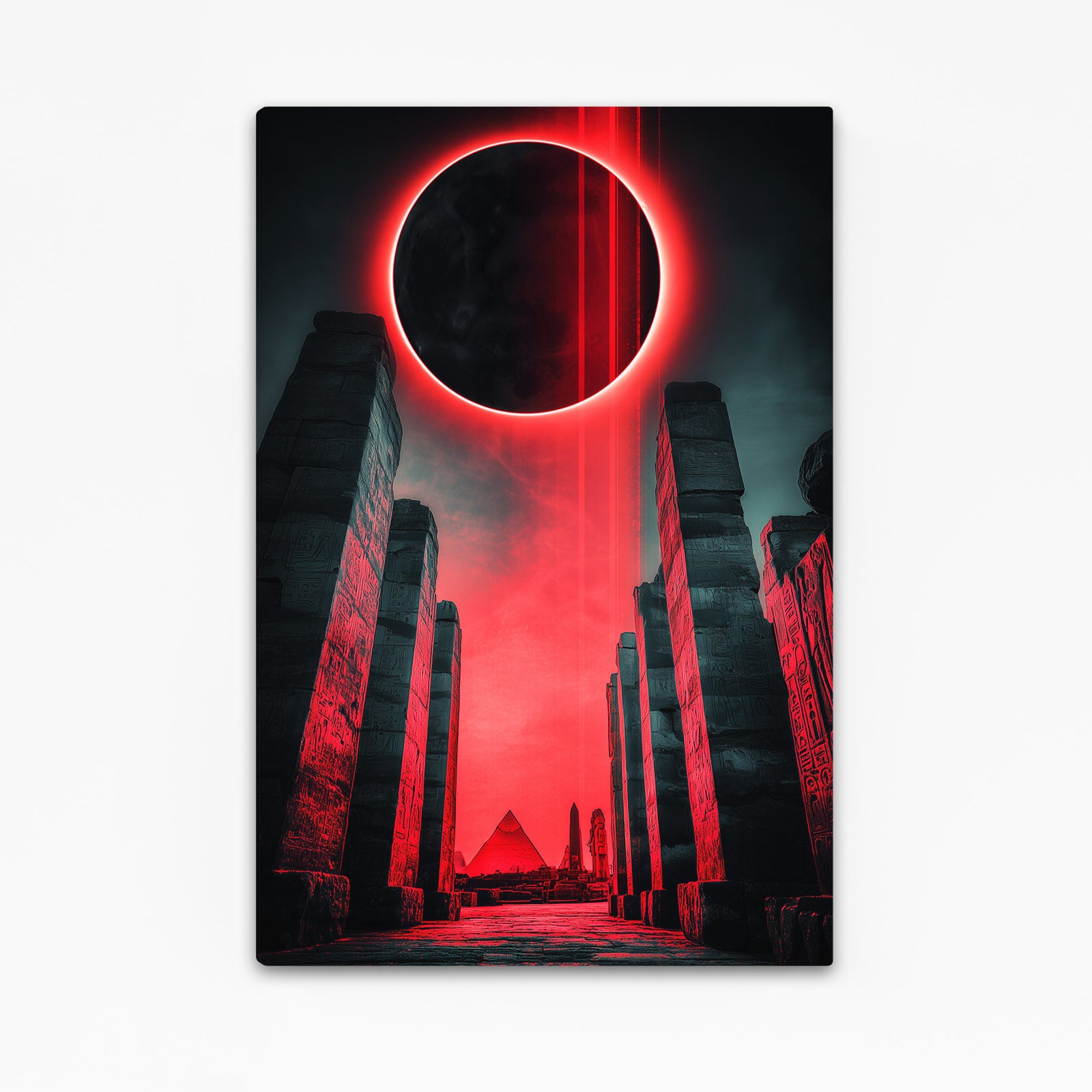 Eclipse Pyramid Silhouette Egyptian Wall Art – eclipse pyramid silhouette egyptian canvas print