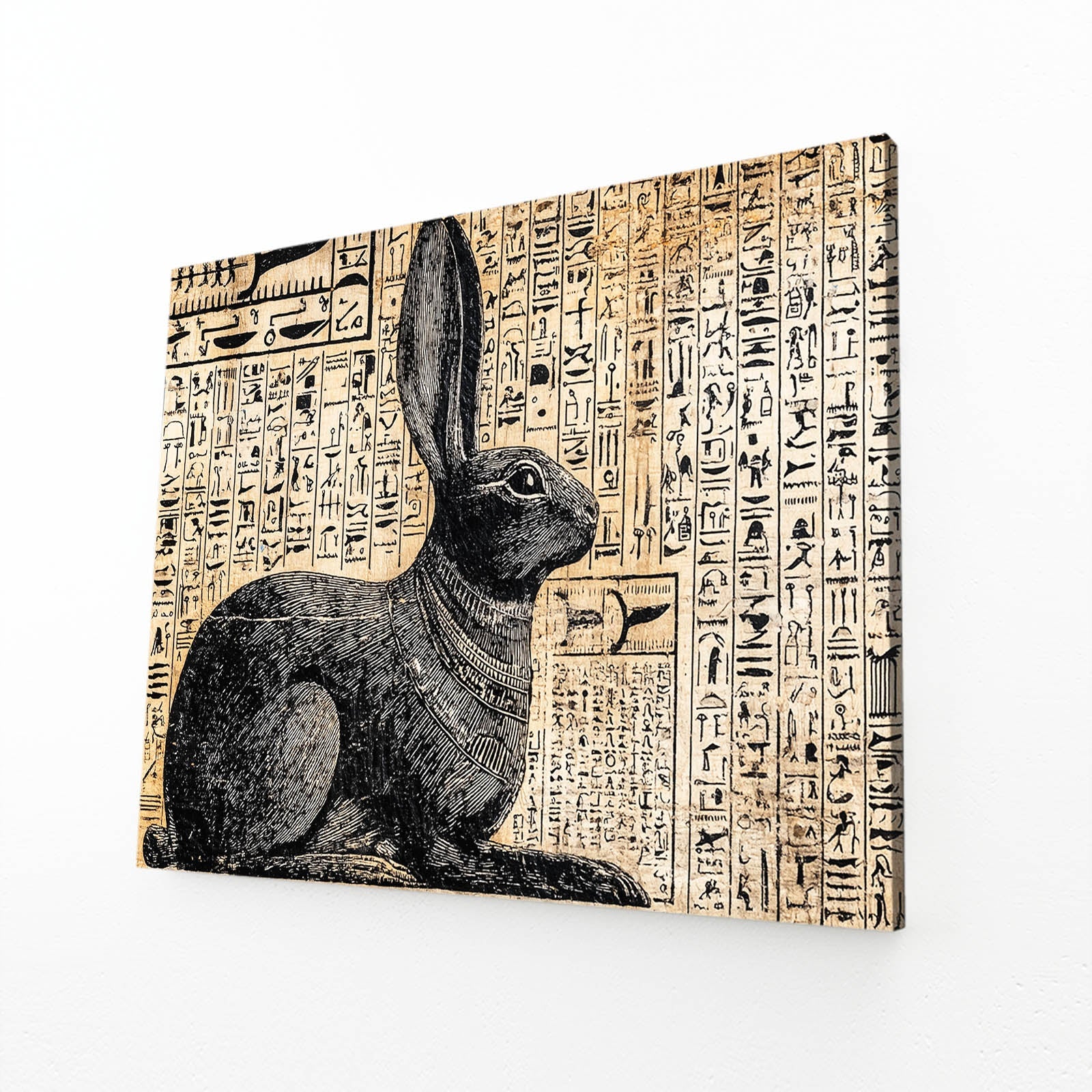 Egyptian Bunny Canvas – angled canvas view on white background