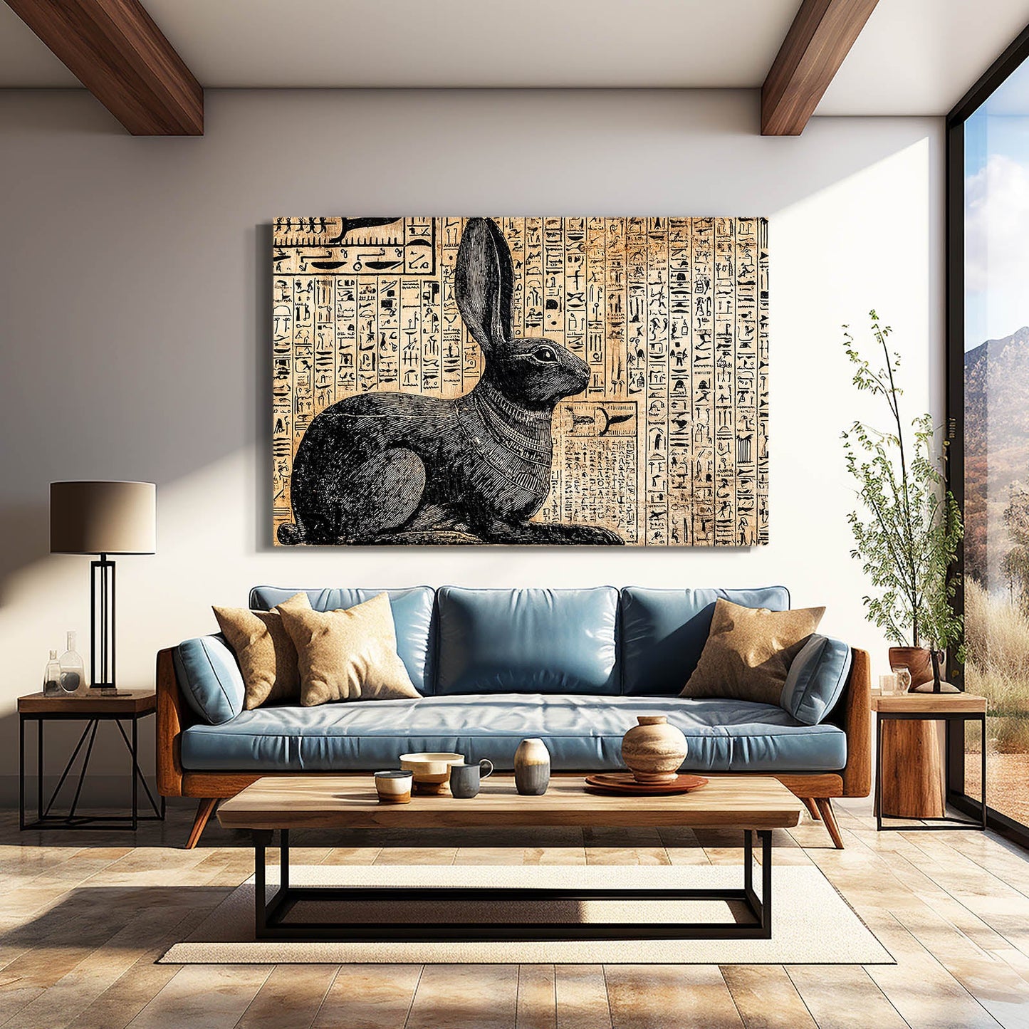 Egyptian Bunny Canvas – angled canvas view on white background