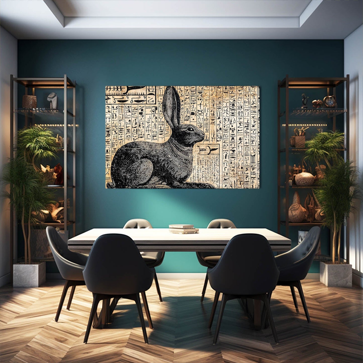 Egyptian Bunny Canvas – angled canvas view on white background