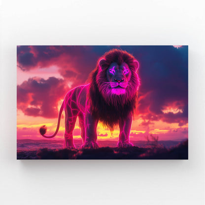 Electric Dawn Lion Wall Art
