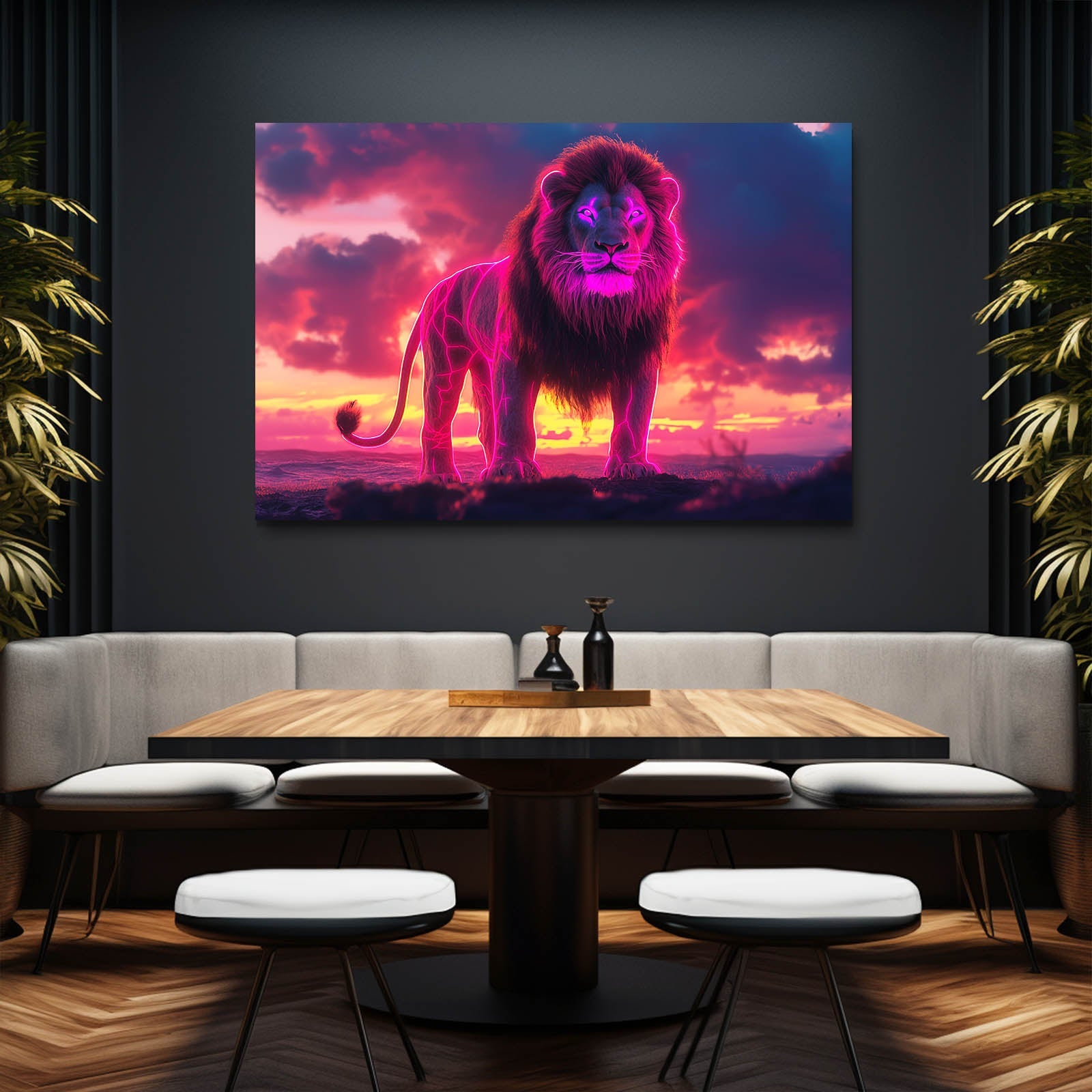 Electric Dawn Lion Wall Art