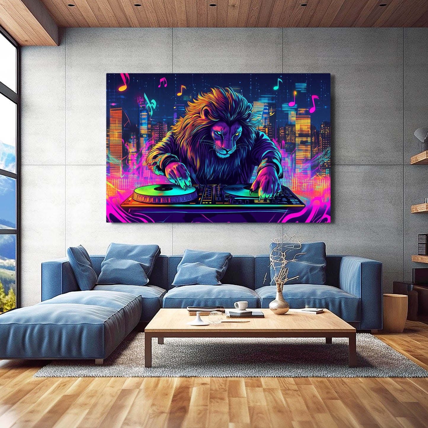 Electric DJ Lion Wall Art