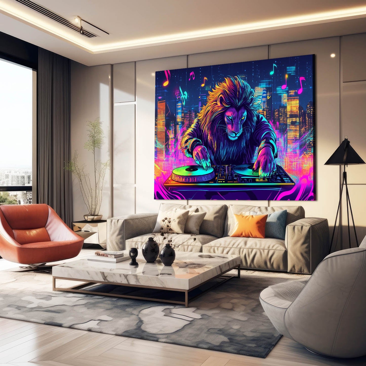 Electric DJ Lion Wall Art