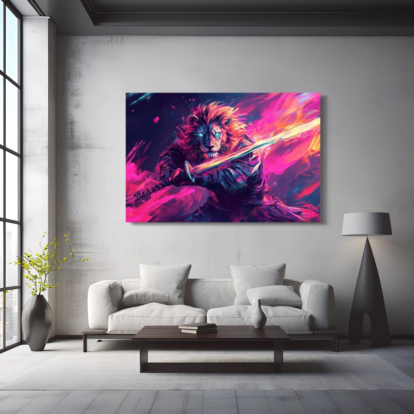 Electric Warrior Lion Art
