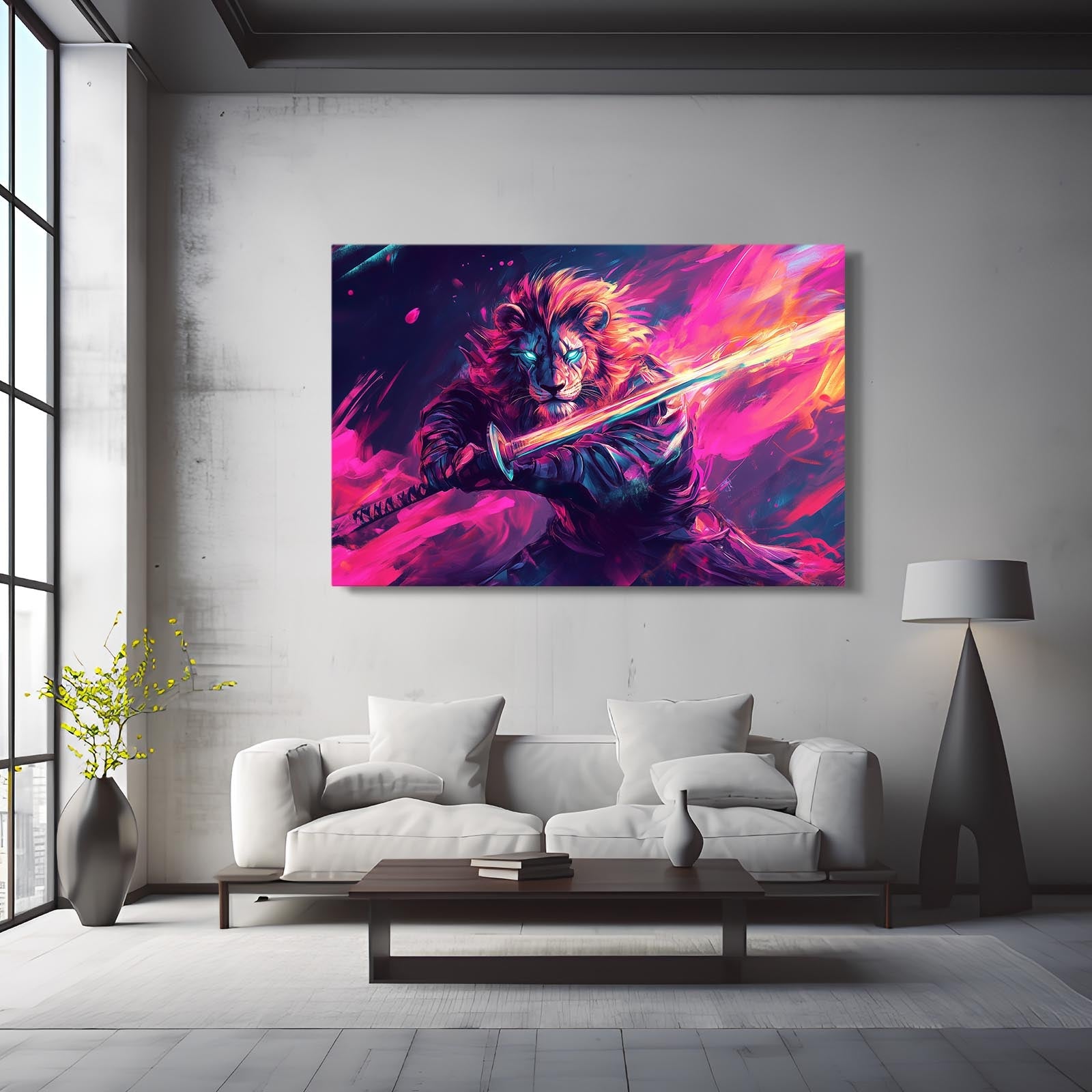 Electric Warrior Lion Art