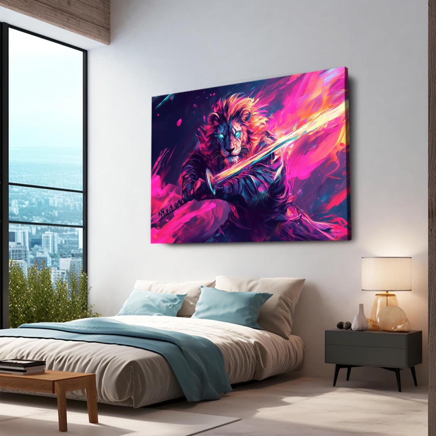 Electric Warrior Lion Art